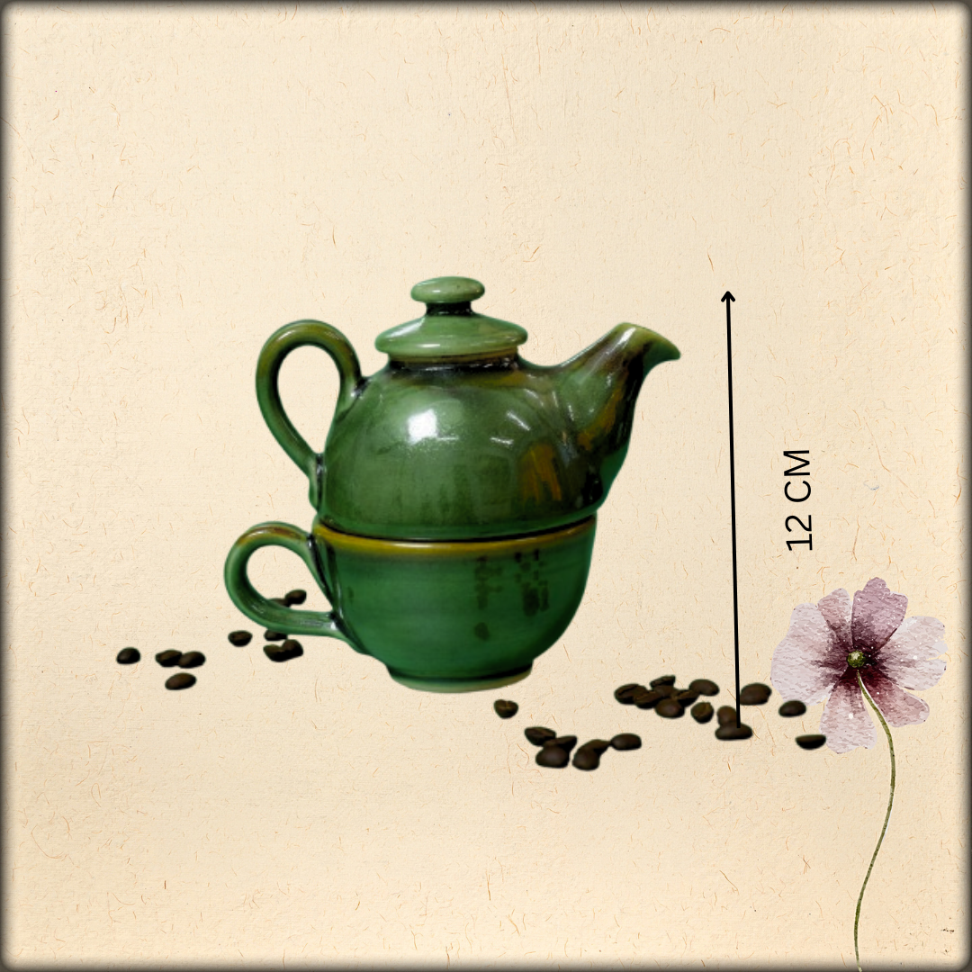aura one cup tea pot (OLIVE GREEN)