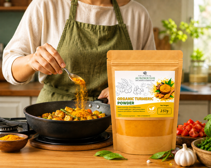 aura organic turmeric powder | golden spice for immunity & wellness
