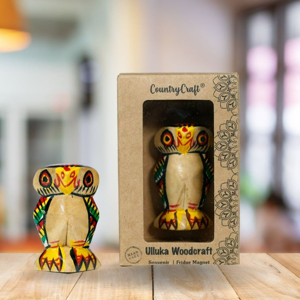 Handcrafted Wooden Owl Magnet