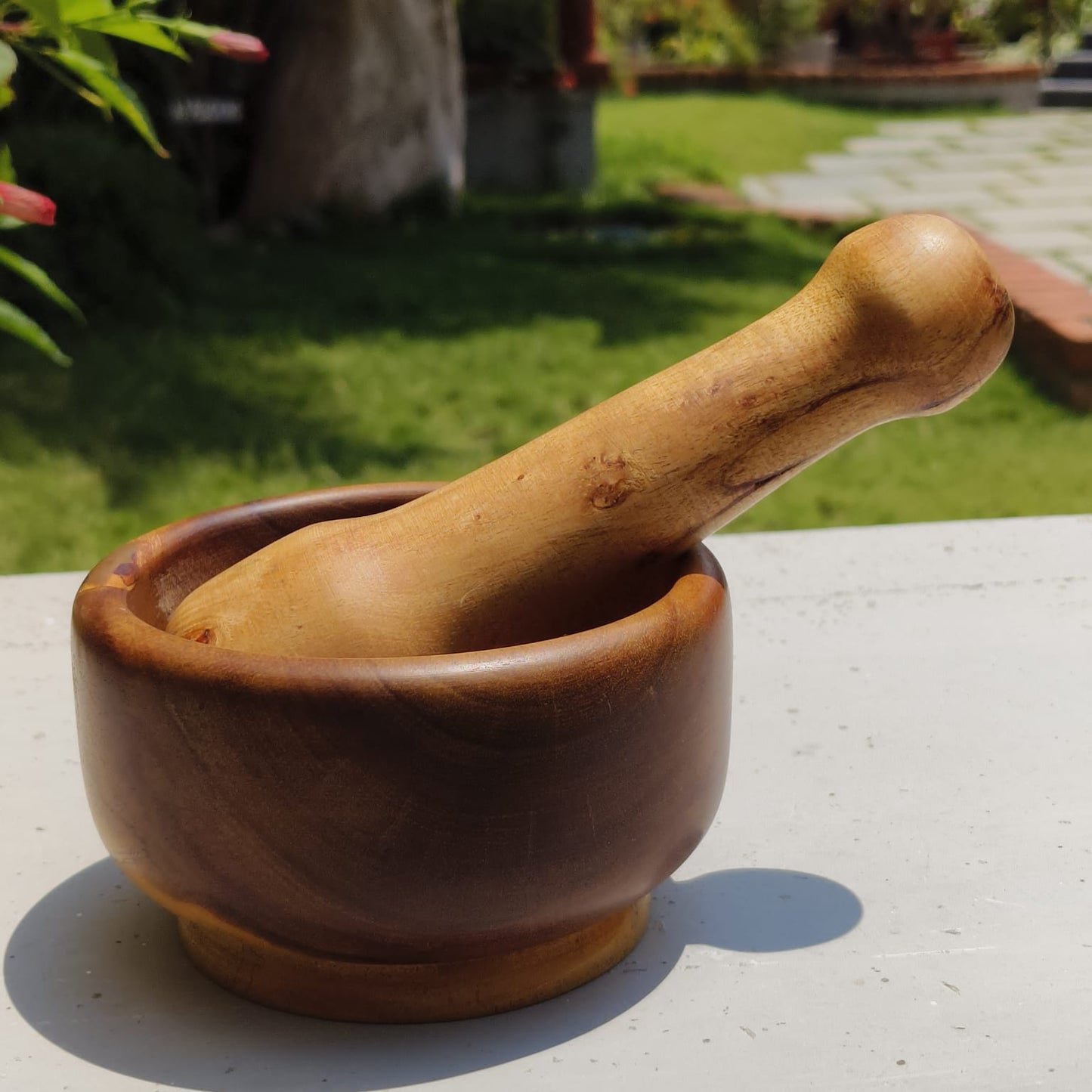 Handmade Auro Wooden Mortar Pestle Kitchen Masher