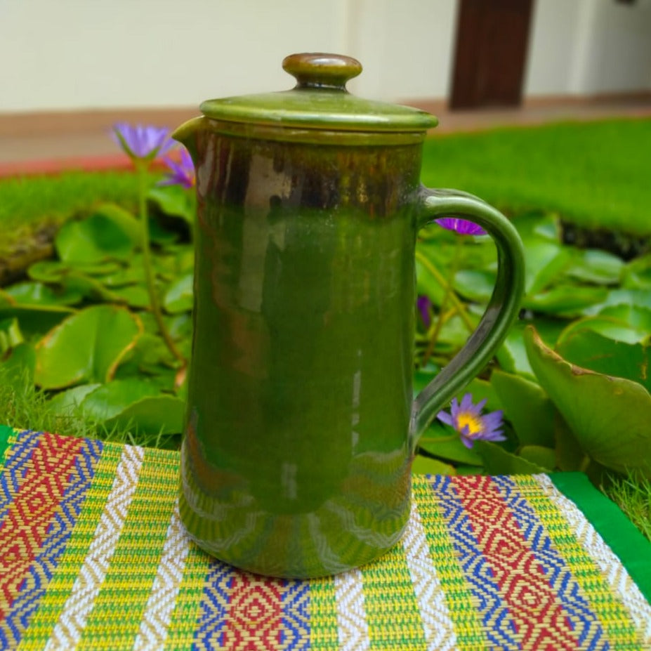 Green Ceramic Water Jug  With Water Tumbler