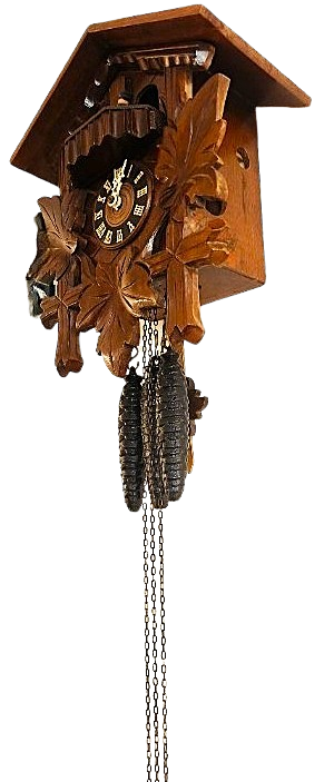 Wooden Cuckoo Wall Clock with a Pendulum and Hourly Sound