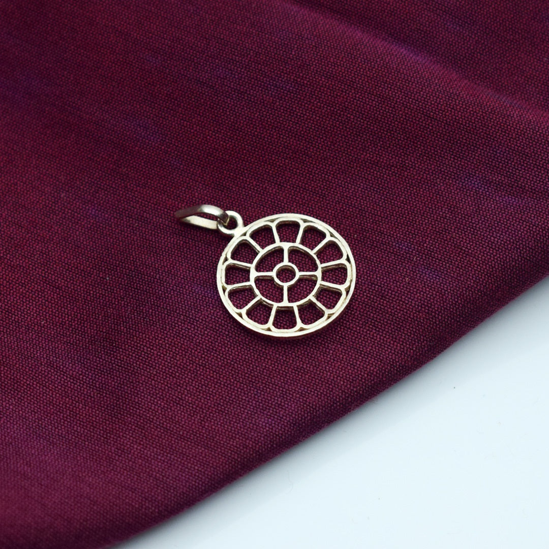 pure silver symbol of the mother of sri aurobindo ashram pondicherry marketed by aura store