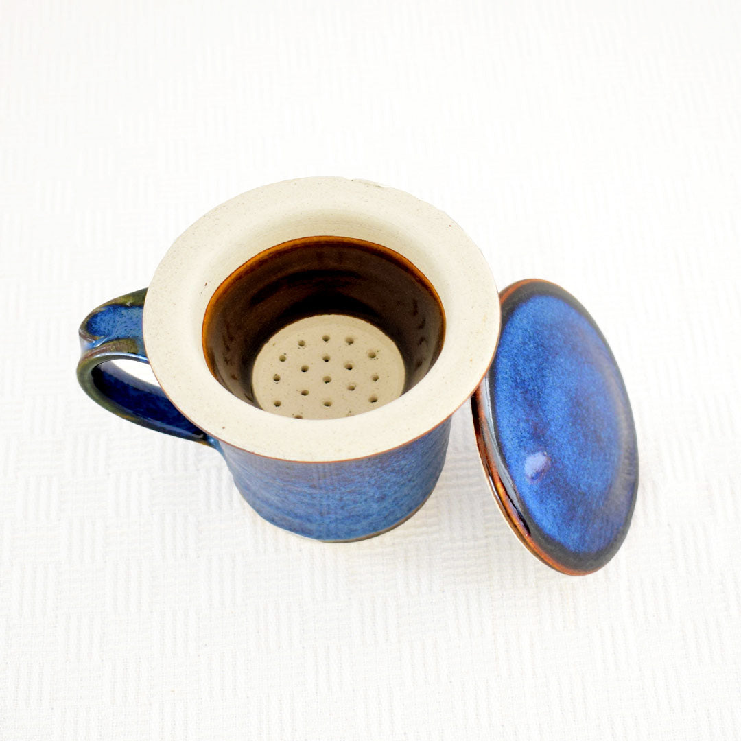 Ceramic green tea filter product photo - blue - 3