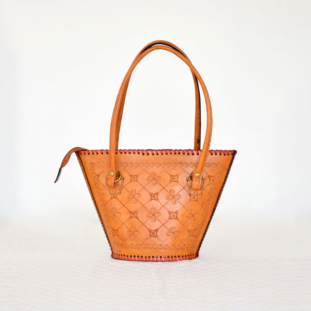 handmade-leather-shoulder-basket-handbag-in-a-classic-design-with-a-spacious-adjustable-strap-in-aura-store-pondicherry