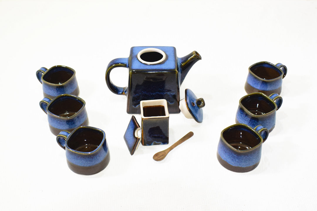 online-shopping-blue-tea-set-pot-with-a -sugar-holder-in-aura-store-pondicherry