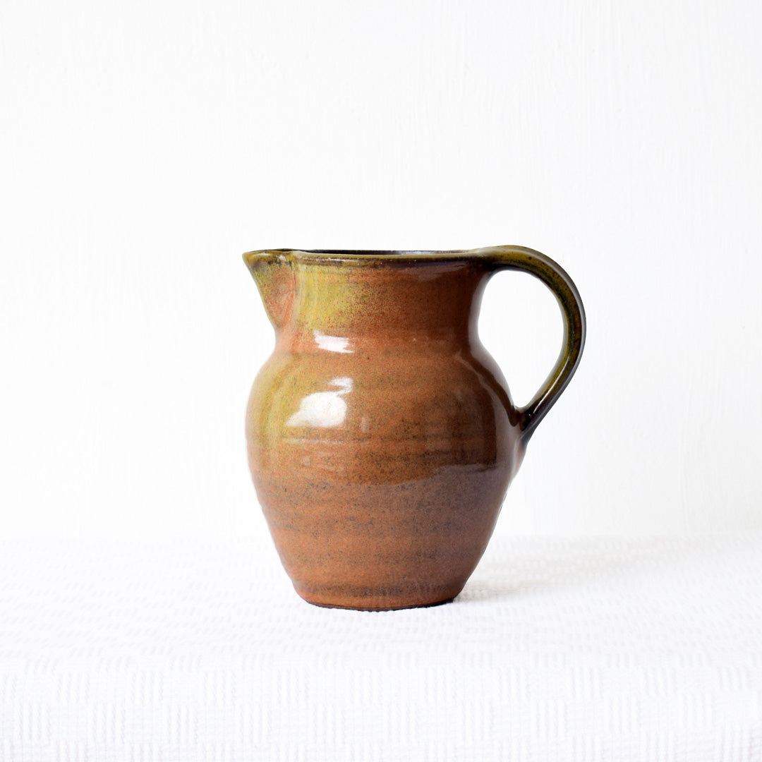 Elegant ceramic water jug, closed view