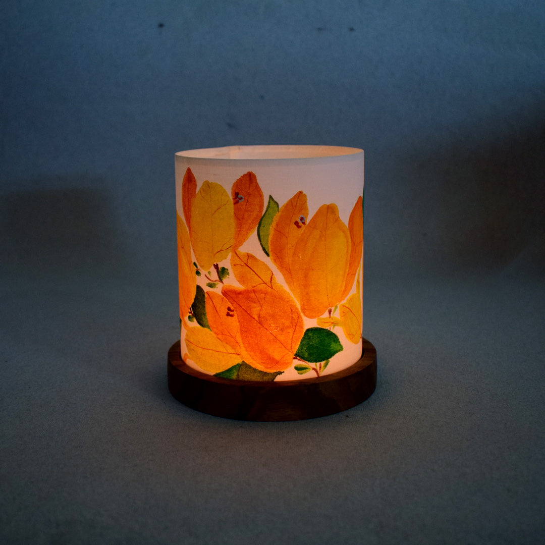 Handpainted Bougainvillea Yellow T-Lite Holder