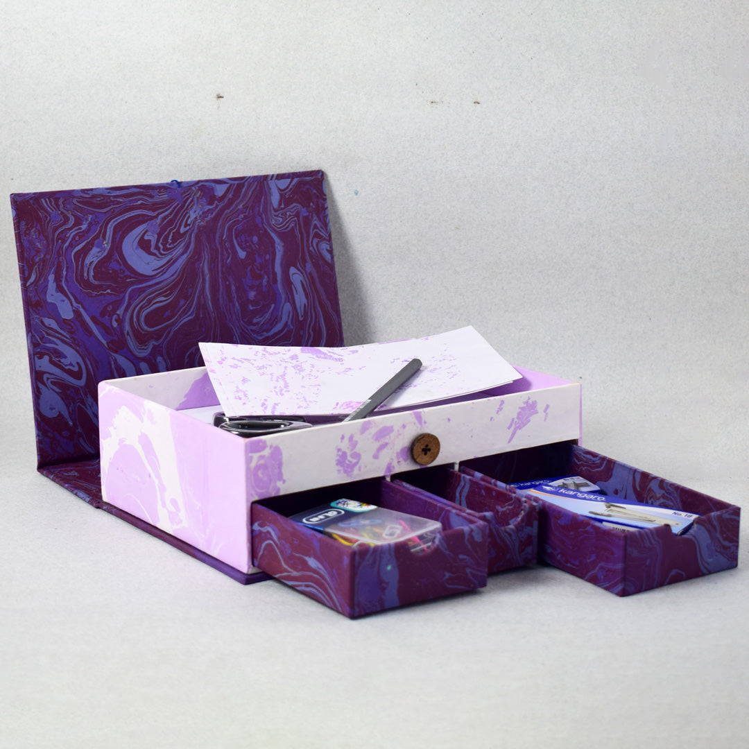 Handmade Marbled Paper Multi Purpose Utility Box