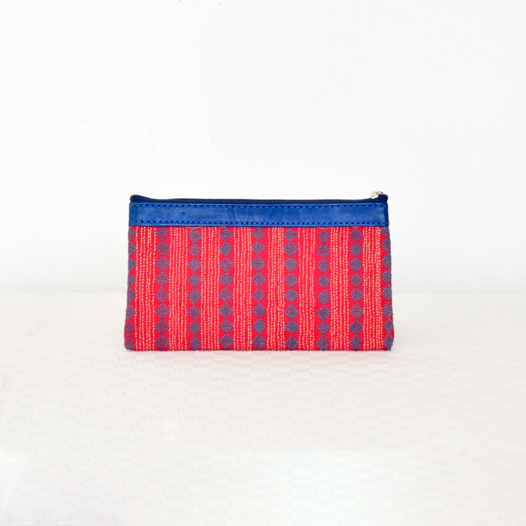 red color handmade kantha pouch