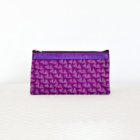 purple handmade kantha pouch