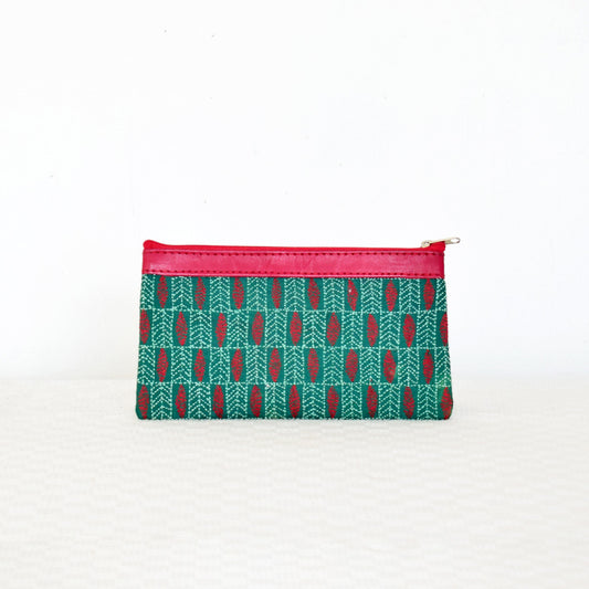 Green Handmade kantha pouch