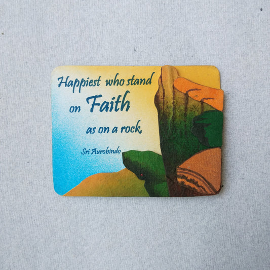 buy handmade rectangular fridge magnet with quotation on sri aurobindo manufactured by navavihan of sri aurobindo ashram pondicherry marketed by aura store