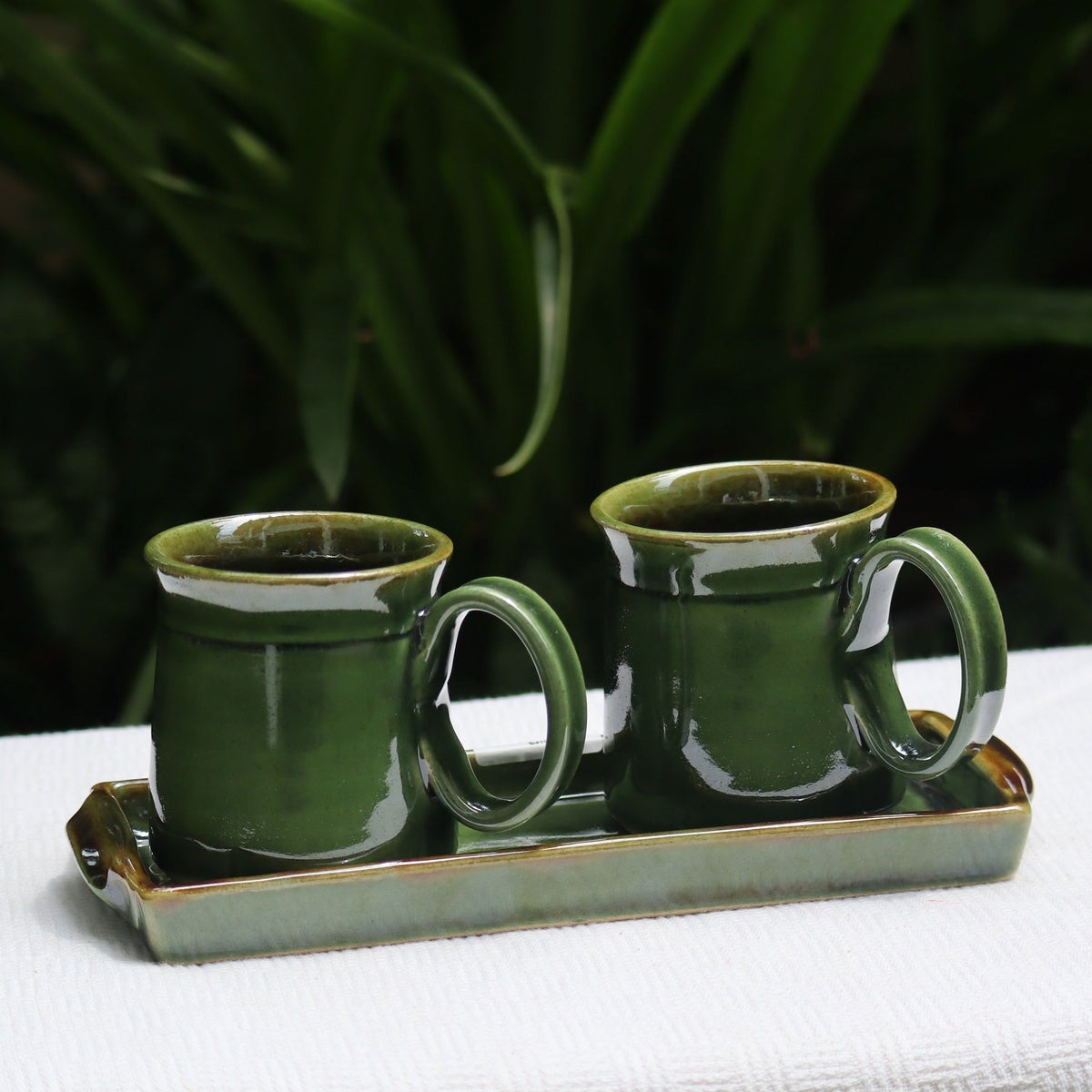 Handmade Studio Pottery Mugs and Tray set Aura Experience Store